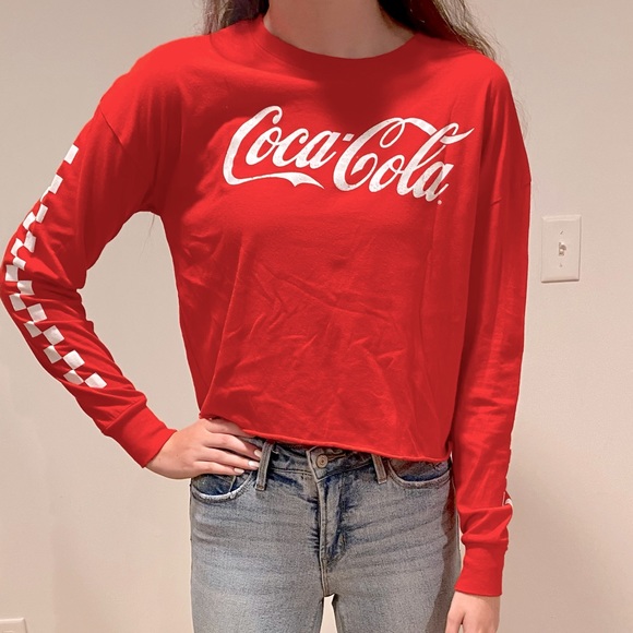 2/$10 Coca Cola cropped long sleeve shirt - Picture 1 of 3